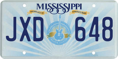 MS license plate JXD648