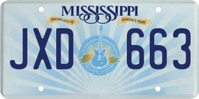MS license plate JXD663