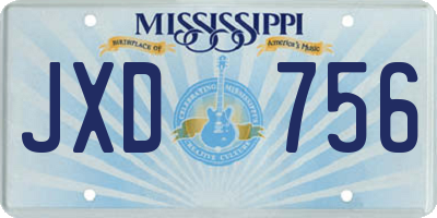 MS license plate JXD756