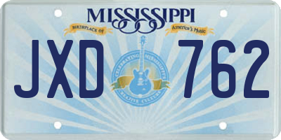MS license plate JXD762