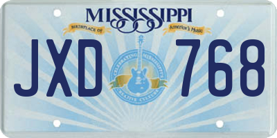 MS license plate JXD768