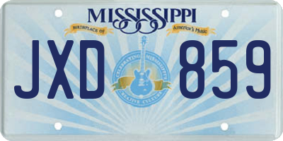 MS license plate JXD859