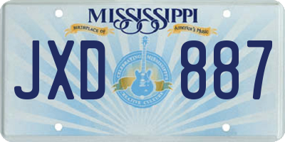 MS license plate JXD887