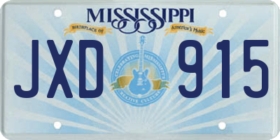 MS license plate JXD915