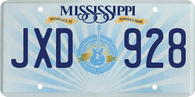 MS license plate JXD928