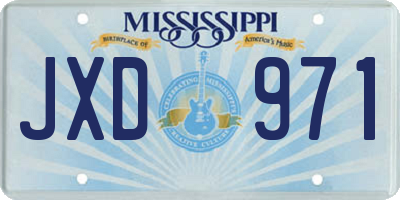 MS license plate JXD971