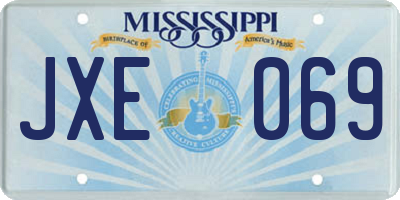 MS license plate JXE069
