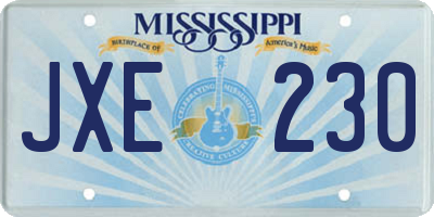MS license plate JXE230