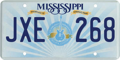 MS license plate JXE268