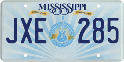 MS license plate JXE285