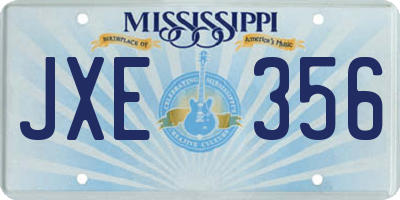 MS license plate JXE356