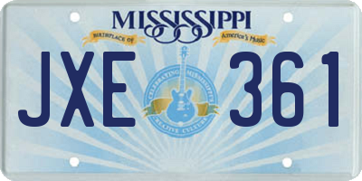 MS license plate JXE361