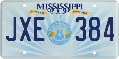 MS license plate JXE384