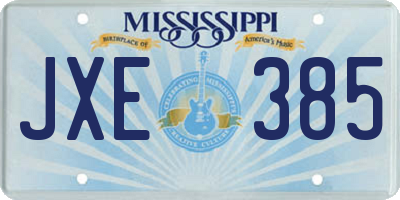 MS license plate JXE385