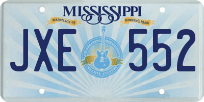 MS license plate JXE552