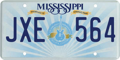 MS license plate JXE564