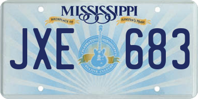 MS license plate JXE683