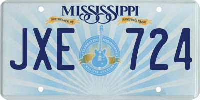 MS license plate JXE724