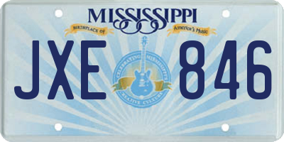 MS license plate JXE846
