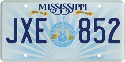 MS license plate JXE852