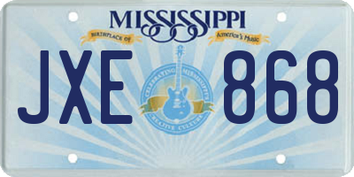 MS license plate JXE868