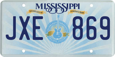 MS license plate JXE869