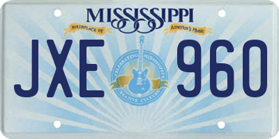 MS license plate JXE960