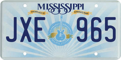 MS license plate JXE965