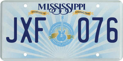 MS license plate JXF076