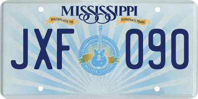MS license plate JXF090