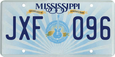 MS license plate JXF096
