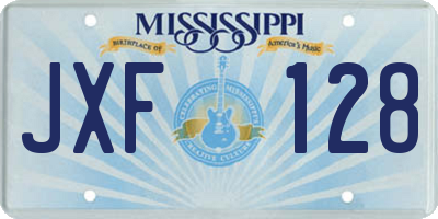 MS license plate JXF128