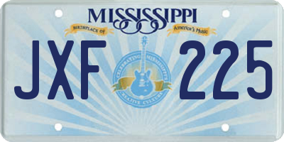 MS license plate JXF225