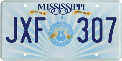 MS license plate JXF307