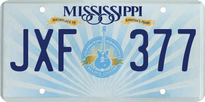 MS license plate JXF377