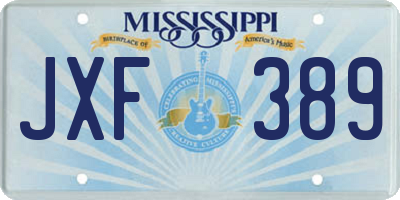 MS license plate JXF389
