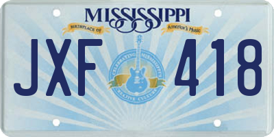 MS license plate JXF418