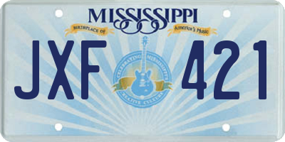MS license plate JXF421