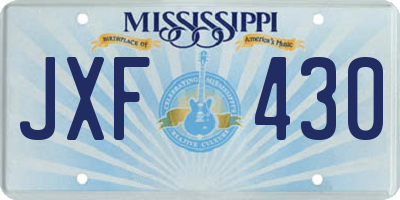MS license plate JXF430
