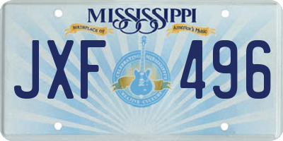 MS license plate JXF496