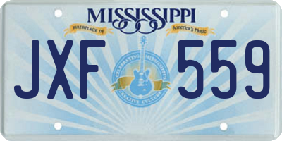 MS license plate JXF559