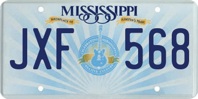 MS license plate JXF568
