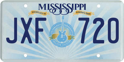 MS license plate JXF720