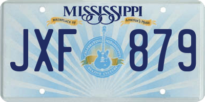 MS license plate JXF879