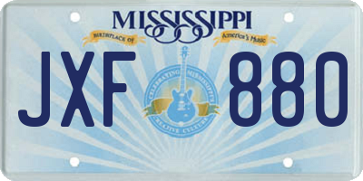 MS license plate JXF880