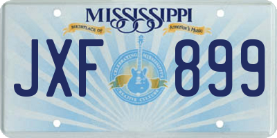 MS license plate JXF899
