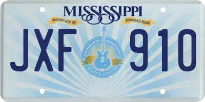 MS license plate JXF910