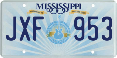 MS license plate JXF953