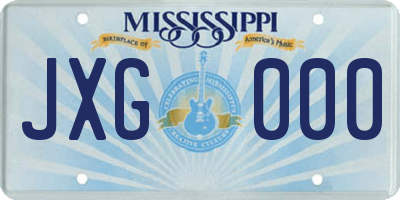 MS license plate JXG000