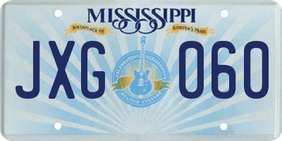 MS license plate JXG060